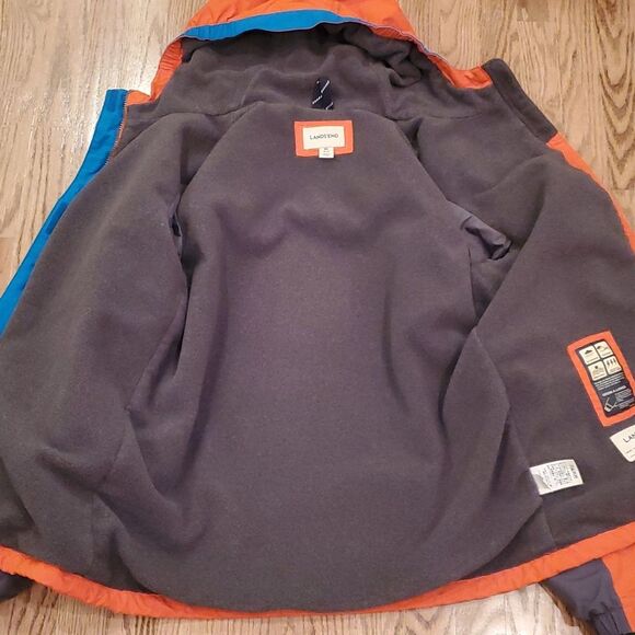 LANDS' END SQUALL SKI SNOW RAIN JACKET ORANGE GRAY SIZE XL BIG BOYS SIZE 18-20 - Picture 3 of 13